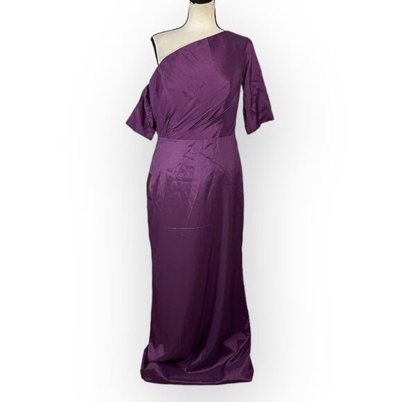 LanTing Bride Gown Women's Large Purple Off Shoulder Short Sleeve Maxi NWT - Picture 1 of 6